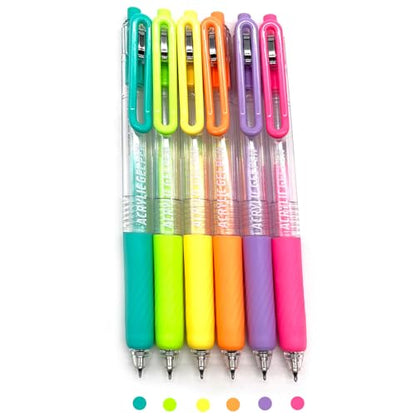 6 Colors 0.7mm Fine Pointed Acrylic Gel Pen Set,Dopamine | Fit for Drawing Creation, Daily Painting, Coloring, Card Making, Journaling - color: Beige