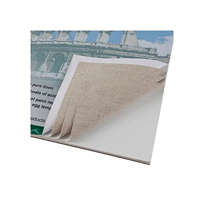 Centurion Acrylic Primed White Linen Canvas Sheet Pad, Pack of 6 Assorted Sizes - 2 Pads Each 6x8", 11x14", 9x12", 11oz Weight, Tape-Bound for Acrylics, Alkyds, Water-Mixable Oils, 60 Total Sheets - size: Assorted Sizes