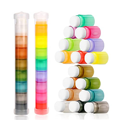 Yoseng 16 Pcs Blending Brushes for Card Making,Card Making Supplies,Finger Blending Brushes Daubers with Storage Box,Crafter Color Coded Handles Ink Blender Tool,Brush Head Diameter 0.77" - color: Light and Dark Colour