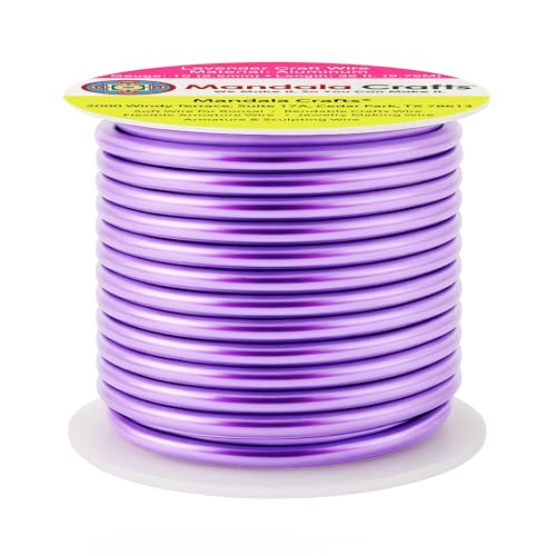 Mandala Crafts 10 Gauge Lavender Anodized Aluminum Craft Wire, 32 FT | Colored, Flexible, Bendable, for Bonsai, Armature, Sculpting, Wire Wrapping, Jewelry Making, Weather & Tarnish Resistant - color: Lavender, size: 10 Gauge