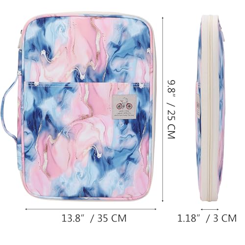 JAKAGO A4 Travel Portfolio Multifunctional Document Organizer Zippered Case for Office Supplies (LSpink) - color: Lspink