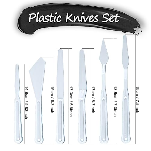 Acrylic Paint Set, Art Painting Supplies Kit with 10 Brushes, 5 Stainless Steel Palette Knife, 6 Plastic Spatula Palette Knives, Paint Palette tray, Acrylic Painting Supplies for Adults and Kids