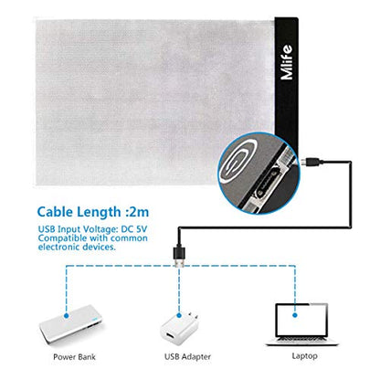 Mlife Diamond Art Painting A4 LED Light Pad - Dimmable Light Board Kit, Apply to Full Drill & Partial Drill 5D Diamond Art with Detachable Stand and Clips - style: A4 kits