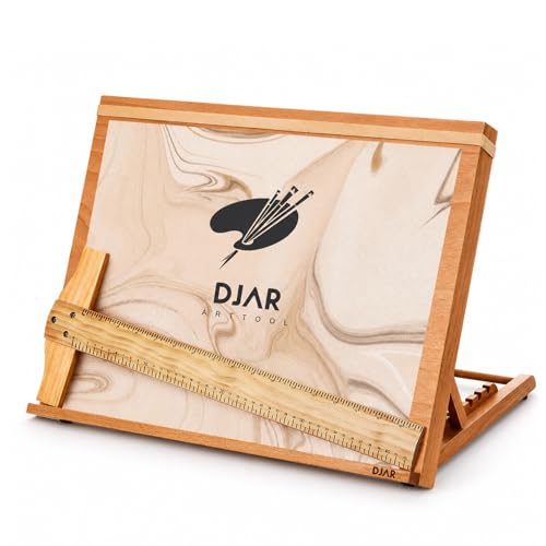 DJAR 5-Position Drafting Table for Painting,18 1/2 Inches by 14 3/10 Inches | Adjustable Angle Tabletop Easel & Sketching Board for Painting, Perfect Desktop Workspace for Adult Artists and Students - style: A3