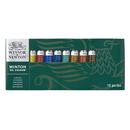 Winsor & Newton Winton Oil Color Paint, Studio Set, 10 x 37ml Tubes, Blue,Red,White, 12 Piece Set - style: Studio Set - 12 Pieces