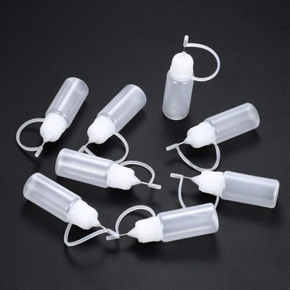 Precision Tip Applicator Bottles, Clear Plastic, 10ml Capacity, 20 Pack, With Needle Tip for Crafts, Glue, Paint