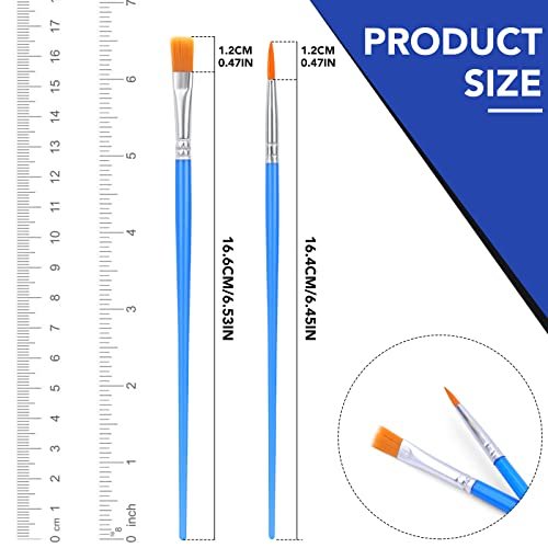 AROIC Paint Brushes Set,110 Pcs Flat & Fine Nylon Acrylic Brushes Bulk - color: Blue, size: 55 Flat + 55 Fine