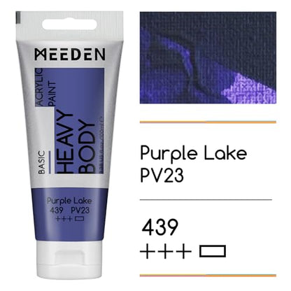 MEEDEN Acrylic Paint Purple Lake: 100ml/3.38oz x 2 with Titanium White - color: Purple Lake, size: 2 Tubes