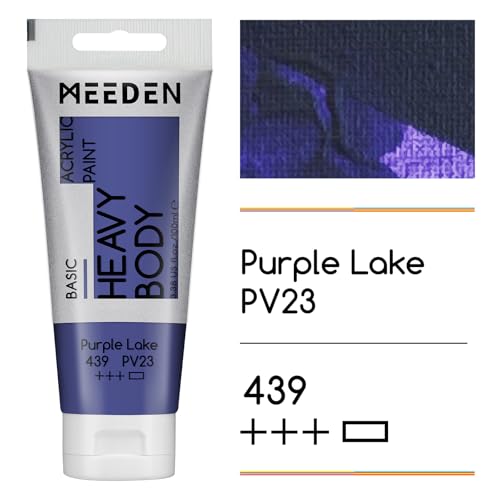 MEEDEN Acrylic Paint Purple Lake: 100ml/3.38oz x 2 with Titanium White - color: Purple Lake, size: 2 Tubes