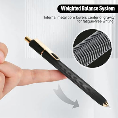 6Pcs Gel Pens-0.5mm Fine Point Black Ink with 3 Extra Refills, Soft Comfortable Grip,Smooth Fluent Writing,Retractable Design for Men Journal,Business Office and Nurse Note Taking (Black Gray White) - color: Black Gray White