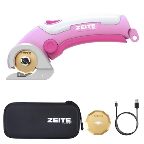 ZEITE Cordless Cardboard Box Cutter with Titanium Coated HSS Blades (Pink) - color: Pink