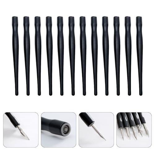 Tofficu 36Pcs Dip Pen Holder Black Set Comic Nib Holder for Manga Ink Pen Drawing Dip Calligraphy for Fine Line Writing Easy-Replace Penholder for Art Supplies - color: Blackx3pcs