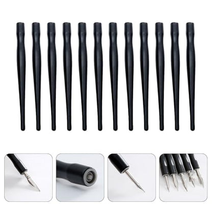 Tofficu 36Pcs Dip Pen Holder Black Set Comic Nib Holder for Manga Ink Pen Drawing Dip Calligraphy for Fine Line Writing Easy-Replace Penholder for Art Supplies - color: Blackx3pcs