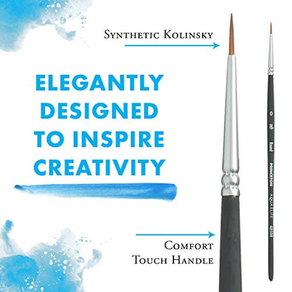 Princeton Aqua Elite, Series 4850, Synthetic Kolinsky Watercolor Paint Brush,Round, 0 - size: Size 0