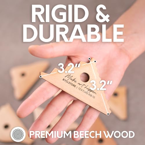 Byllstore Triangle Pottery Ribs | 2 Foot Shaper Tools | 6 Clay Texture Ribs | Solid Beech Wood | 8-Pack - color: 8 Pack | Triangle Pottery Ribs