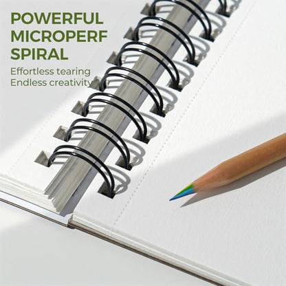 Funto Watercolor Pad 10x7, 3-Pack, 90 Sheets, 140 lb/300 GSM, Double-Sided, Cold Press, Spiral Bound, Heavyweight Paper for Watercolor Painting - color: 10x7-Green-3 Pack