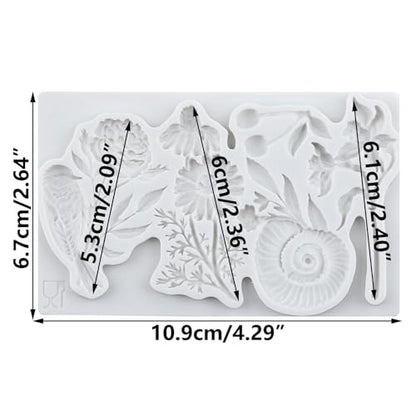 Bird Flower Snail Cherry Polymer Clay Molds Flower Silicone Mold - color: Style H