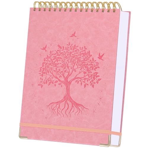 Blank Notebook 8.5" x 11", Hardcover Sketchbook Sketch Pad, No Bleed Paper | 300 Blank Page Top Spiral Notebook, Lay Flat, Durable Unlined Journal for Women Men Kids Journaling Sketching with Pen Pencil - color: Pink, size: 8.5” x 11”