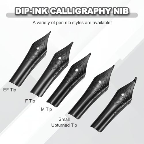 PATIKIL 0.38/0.5/0.7 mm Line Width Fountain Pen Nib Replacement, 3 Pack 304 Stainless Steel Special Spare Ink Dip Calligraphy Pen Nib for Drawing Writing Signing, Dark Black(EF/F/M Tip) - color: Dark Black