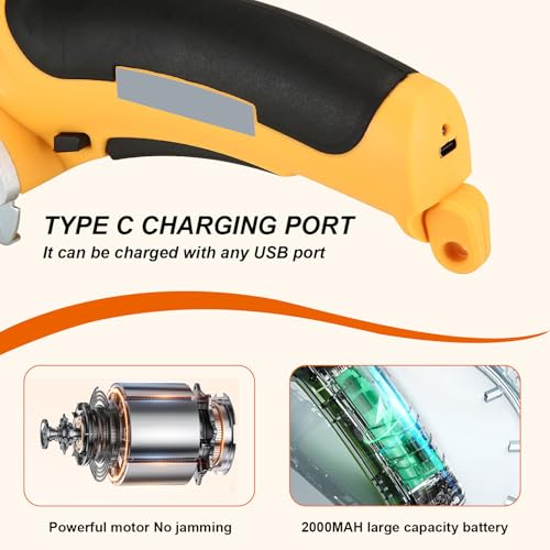 Electric Scissors 4.2V Cordless Cardboard Cutter with Safety Lock | Rotary scissors, Rechargeable Powerful Fabric Cutter, rotary cutter for fabric Cardboard Carpet Leather