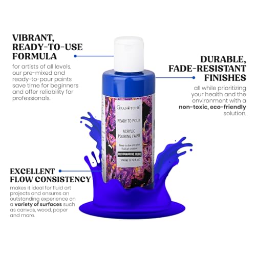 GRANOTONE Pouring Paint Ultramarine Blue 6.76 fl oz 200 ml - color: ULTRAMARINE BLUE