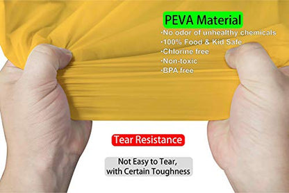 Yellow Plastic Tablecloths 2 Pack Disposable Table Covers 84 Inch Circle Bridal Shower Party Tablecovers PEVA Vinyl Table Cloths for BBQ Picnic Birthday Wedding Banquet Parties 6 ft Round Table Use - color: D03 Yellow