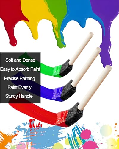 WAFJAMF 10 Pack Poly Foam Paint Brushes 1 Inch Sponge Painting Set Black - size: 10 Pcs