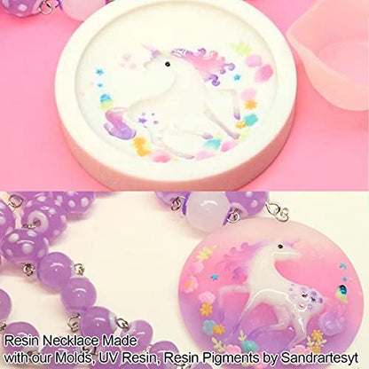 Beads Resin Molds with Hole for Gemstone Cabochon Jewelry Casting 14-Count