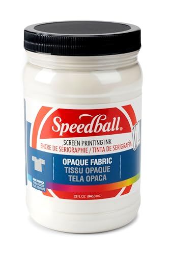 Speedball 004823 Opaque Fabric Screen Printing Ink, 32 fl. oz, Pearly White - color: Pearly White