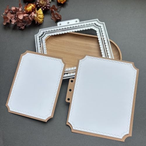 Lapoo Geometric Cutting Die for Scrapbooking - Durable, Metal Cutting Die for DIY Scrapbook Photo Album Decorative Paper Card, Card Making Supplies (Book Page Frame 5.6 x 4.8 in) - color: Book Page Frame 5.6 x 4.8 in