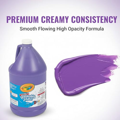 Crayola Washable Paint, Purple – 1 Gallon Non-Toxic School Paint for Kids’ Art, Classroom Projects & Crafts - color: Purple