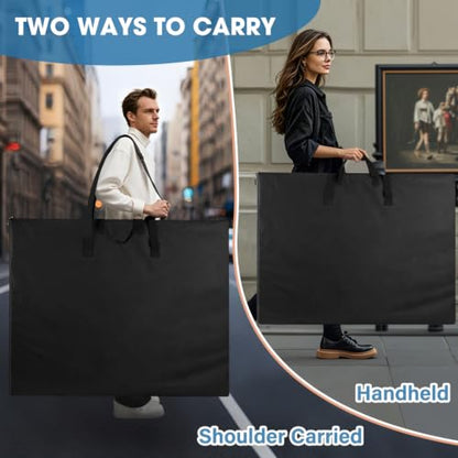 ZKOO 20 x 26 Inch Art Portfolio Bag, Big Art Portfolio Case Light Weight Waterproof Poster Board Storage Bag, Artistic Collection Tote for Artwork, Poster, Sketch Drawing, Canvas (20"*26"-Black) - size: 20*26in-Black