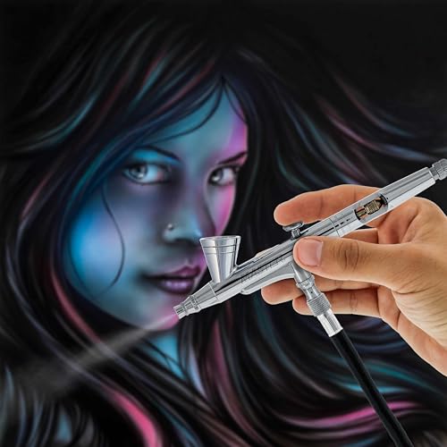 Master Airbrush G26 Multi-Purpose Dual-Action Gravity Feed Airbrush Gun | 0.2mm Tip, 1/16 oz Cup, Cutaway Handle, Air Brush Gun for Fine Art, Aerografo Illustration, Hobby, and Cake Decorating