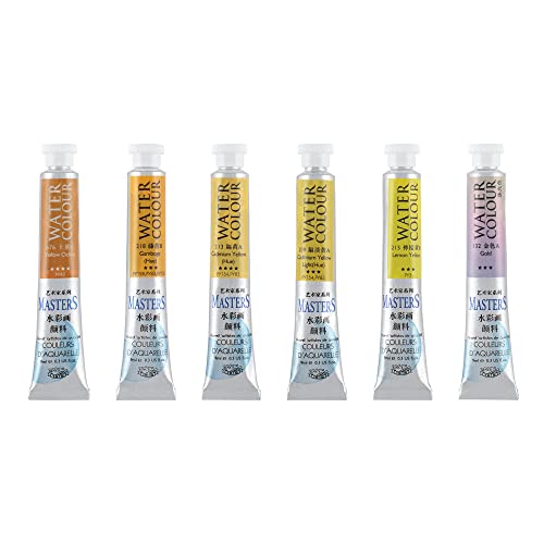 Marie's Masters Quality Watercolor Paint - Yellows, 9 mL (Set of 6) - Concentrated Color, Pure Pigments, High Lightfastness Ratings - color: Yellows
