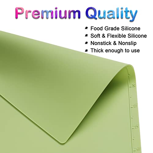 Creator Silicone Painting Mat, 20"x16" with Cup, Nonstick Sheet for Resin Jewelry Casting, Art, DIY, Drawing, Clay and Play Doh - color: Green