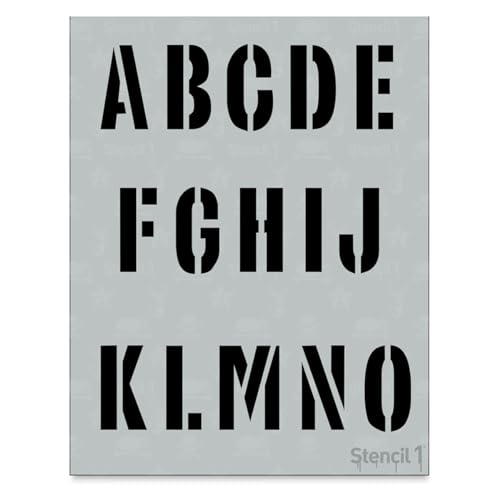 Stencil1 Industrial Font Stencil 1/4" Alphabet Letters Painting Art Craft - style: 1/4" Letters