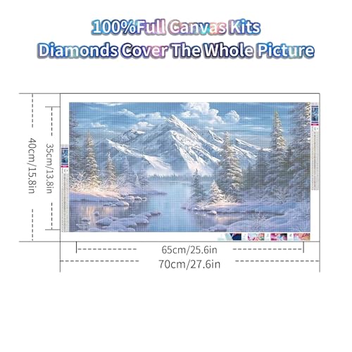 YALKIN Square 5D Diamond Painting Kits for Adults, Large Landscape Diamond Art Kits Full Drill Diamond Painting Kit for Adult Beginners, DIY Crystal Picture Art for Home Wall Decor 40x70CM/15.8x27.6in - color: Blue, size: Square