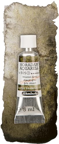 Schmincke - HORADAM® AQUARELL, Super Granulation, 14 925 001 Desert Grey, 5 ml tube, very strong granulating tones, finest, super granulating watercolors - color: 925 desert grey