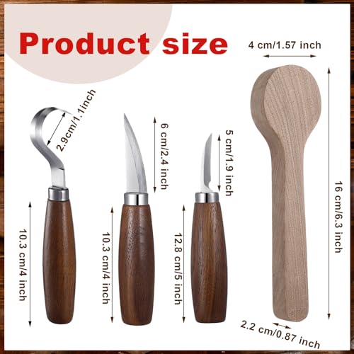 Gisafai 15 Pcs Spoon Carving Kit Wood Whittling Kit Includes 3 Wood Carving Knife 8 Spoon Blank and Gloves for Adults and Kids Beginners Gifts
