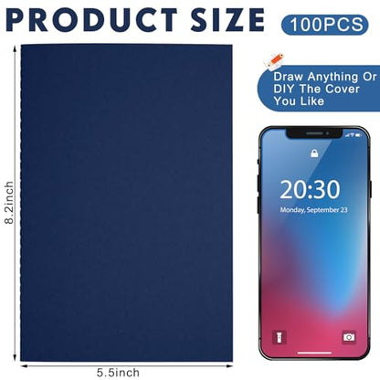 Mimorou 100 Pcs A5 Journals Notebooks Bulk,Black,Navy,Lined - color: Black, Navy, style: Lined