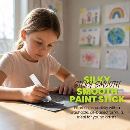 Washable Oil Based Art Crayon, Smooth Water-Soluble Painting Stick, Portable Graffiti Supply for Hand Painting, Doodling and Daily Art Creation