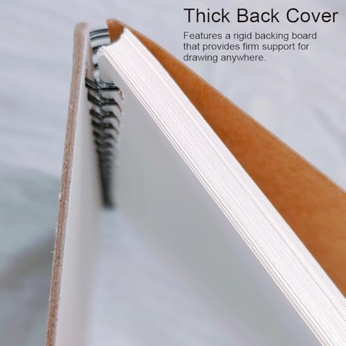 ZAYOIZY Blank Spiral Sketchbook Hardbound Drawing Notebook Hard Cover Sketching Pad