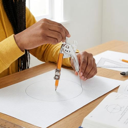 30 Pieces Metal Geometry Compass with Pencil, 5 Inch Precision Drafting Compass for Office Woodworking Art Drawing