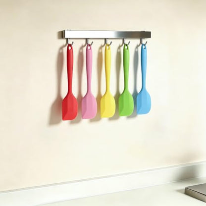 Silicone Spatula, 8.5 inch Rubber Spatula Heat Resistant One Piece Design Non-Stick Flexible Kitchen Scrapers with Stainless Steel Core for Baking, Mixing, Cooking (5-piece)