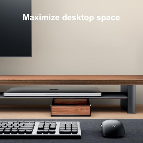UPERGO Walnut & Aluminum Desk Drawer Organizer, Valet Tray Catchall for Men - style: desk drawer