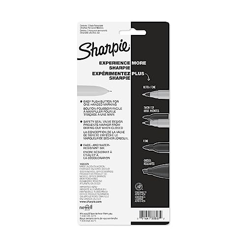 Sharpie Retractable Permanent Markers, Ultra Fine Point, Black, 3 Count - size: 1 Count (Pack of 3)