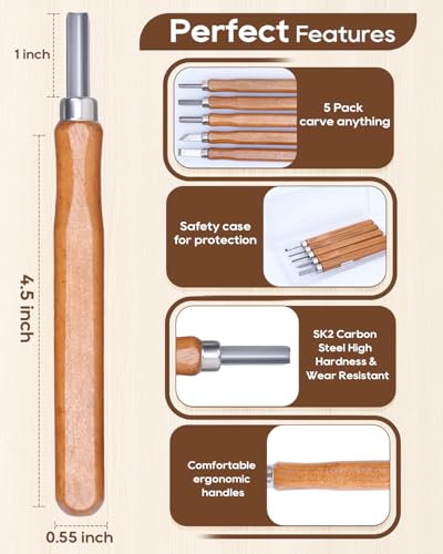 UCEC 5+7 Pack Linocut Wood Carving Tools & Linocut Block Printing Kit – Includes 5 Soft 4" x 6" Linoleum Blocks and Lino Cutting Tools with 6 Blades Universal Size, 4’’ Brayer Roller, Complete Rubber