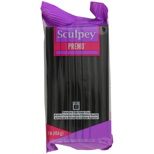 Sculpey Premo Black 1 lb Bar - Oven-Bake Polymer Clay for Jewelry & Art - color: Black