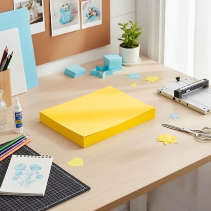 Vellum Bristol Cover 67 Pound, Smooth Finish, 250 Sheets Pack. – Premium Heavyweight Cardstock for Crafting, Printing, and Professional Projects, Acid-Free. (1, Goldenrod, 8.5"x11") - color: Goldenrod, size: 8.5"x11"