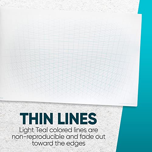 Koala Tools | Drawing Perspective (1 and 2-Point) Large Sketch Pad (3 Point - 11 x 17) - size: 3 Point - 11 x 17